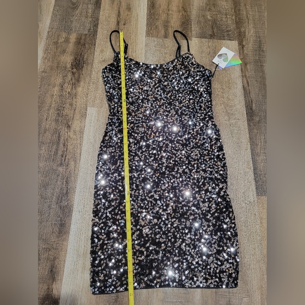 Iris Sparkling Blue Sequin Mini Dress - Picture 10 of 12
